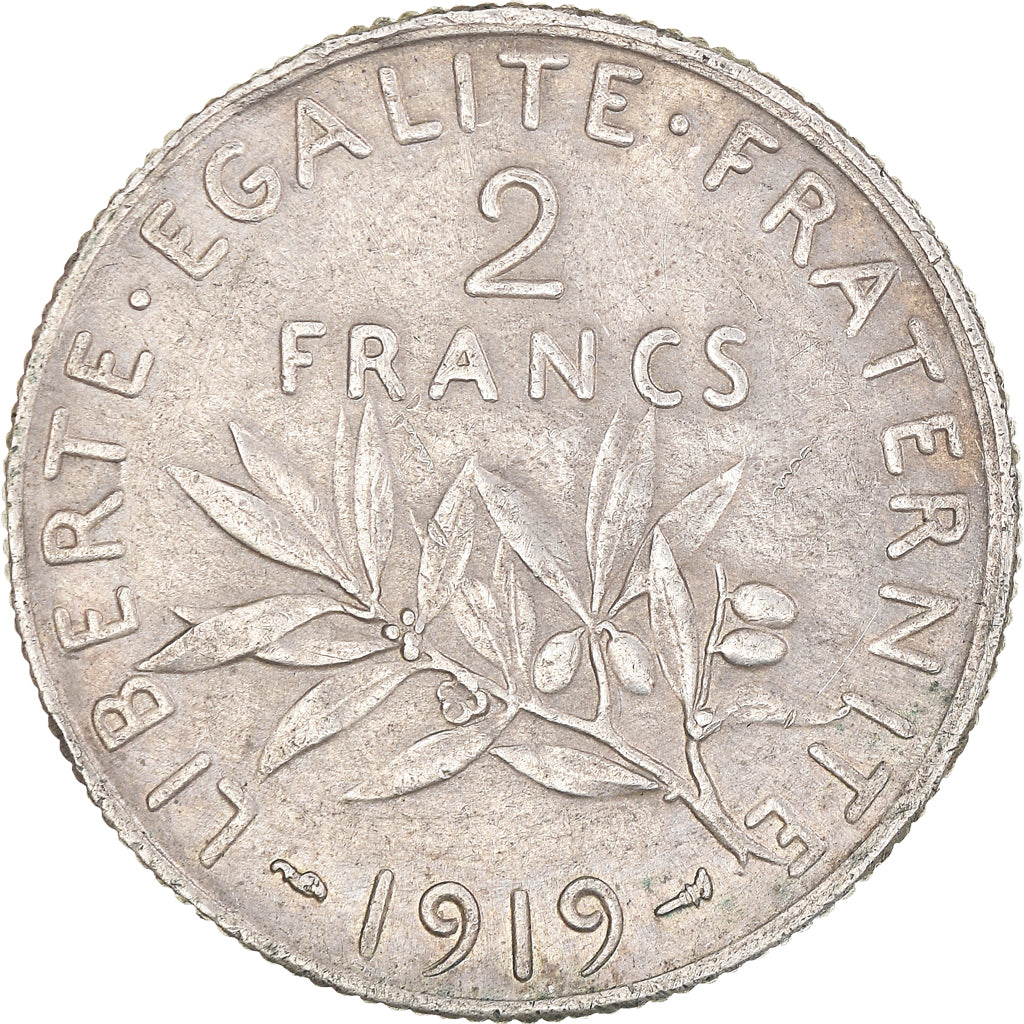 Münze, Frankreich, Semeuse, 2 Francs, 1919, Paris, SS, Silber, KM:845.1