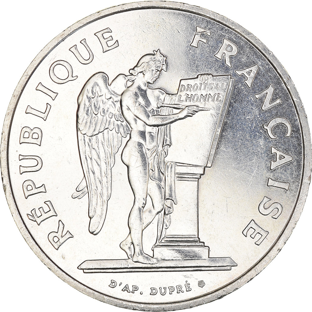Munten, Frankrijk, Droits de l'Homme, 100 Francs, 1989, PR, Zilver, KM:970