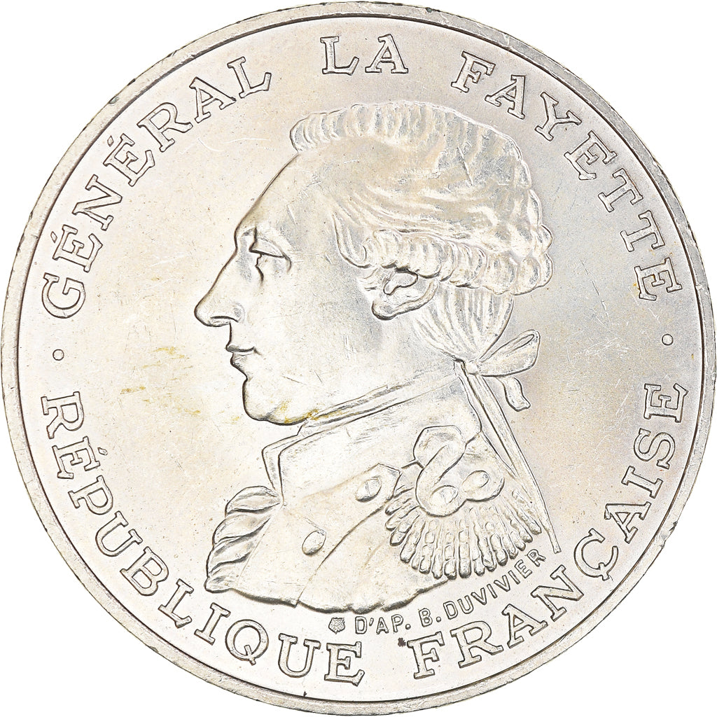 Coin, France, Lafayette, 100 Francs, 1987, AU(55-58), Silver, KM:962