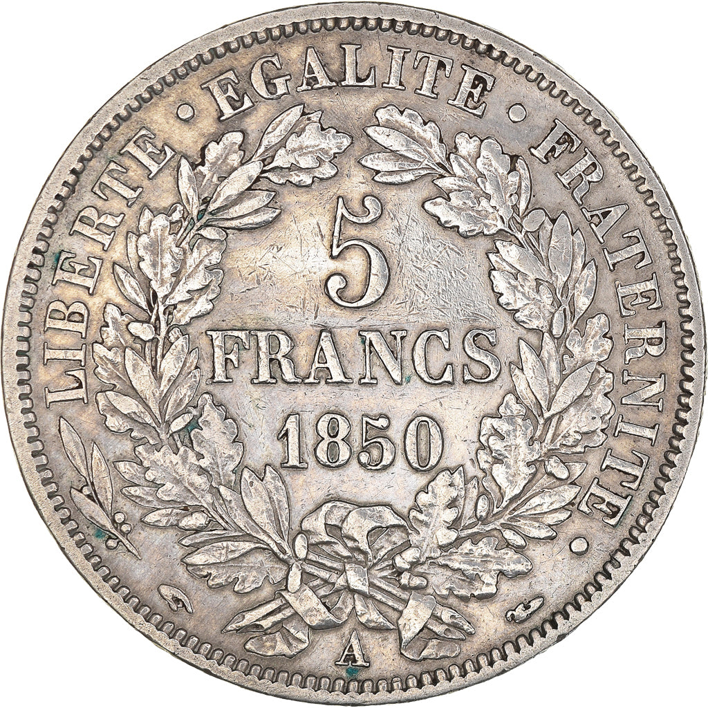 Monnaie, France, Cérès, 5 Francs, 1850, Paris, TTB, Argent, Gadoury:719