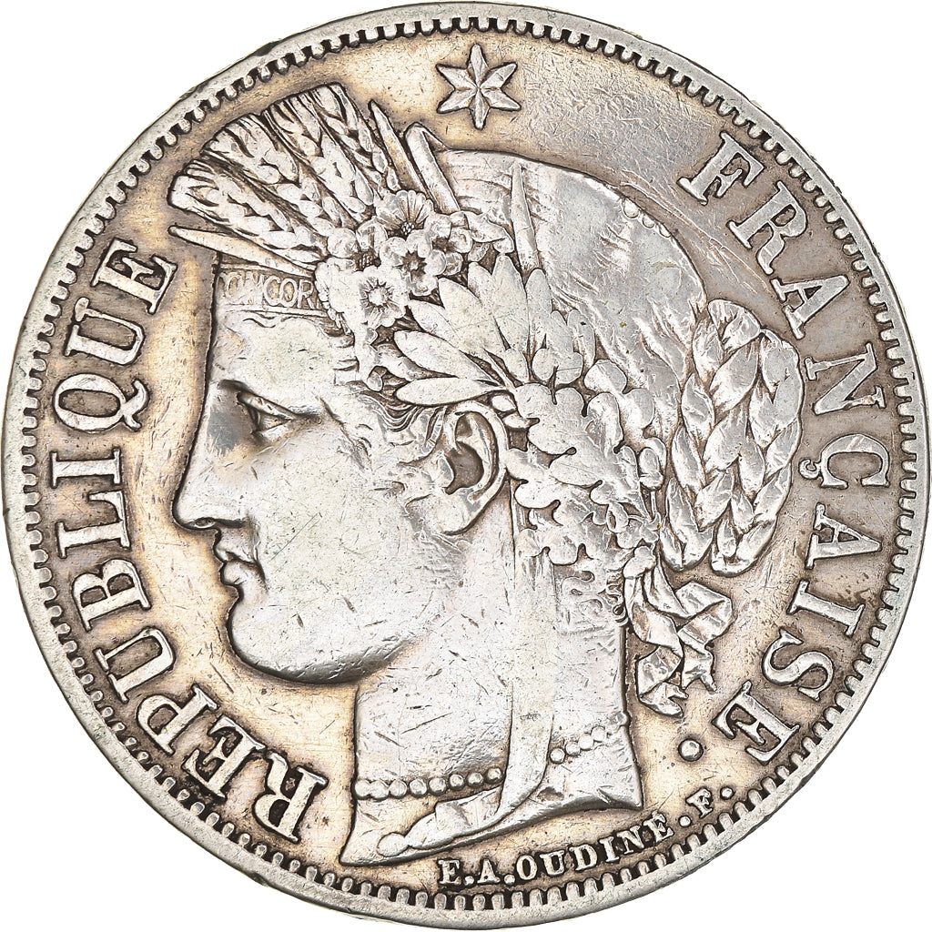 Munten, Frankrijk, Cérès, 5 Francs, 1849, Paris, ZF, Zilver, KM:761.1