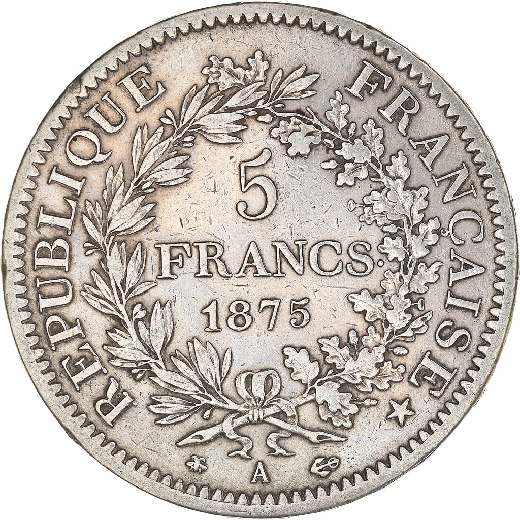 Monnaie, France, Hercule, 5 Francs, 1875, Paris, TTB, Argent, Gadoury:745a