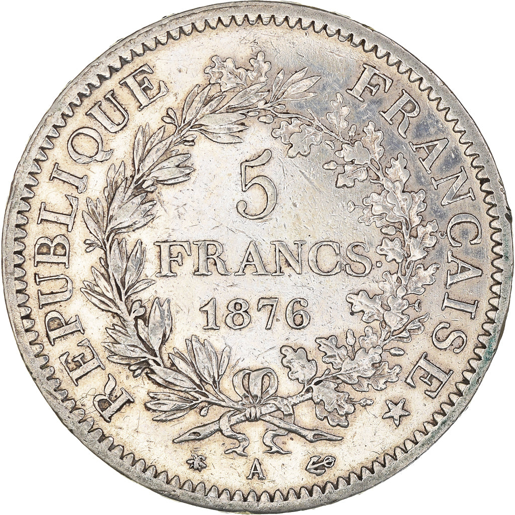 Coin, France, Hercule, 5 Francs, 1876, Paris, AU(50-53), Silver, KM:820.1
