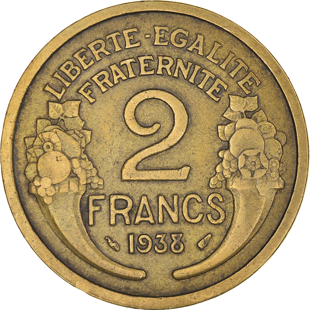 Coin, France, Morlon, 2 Francs, 1938, EF(40-45), Aluminum-Bronze, KM:886