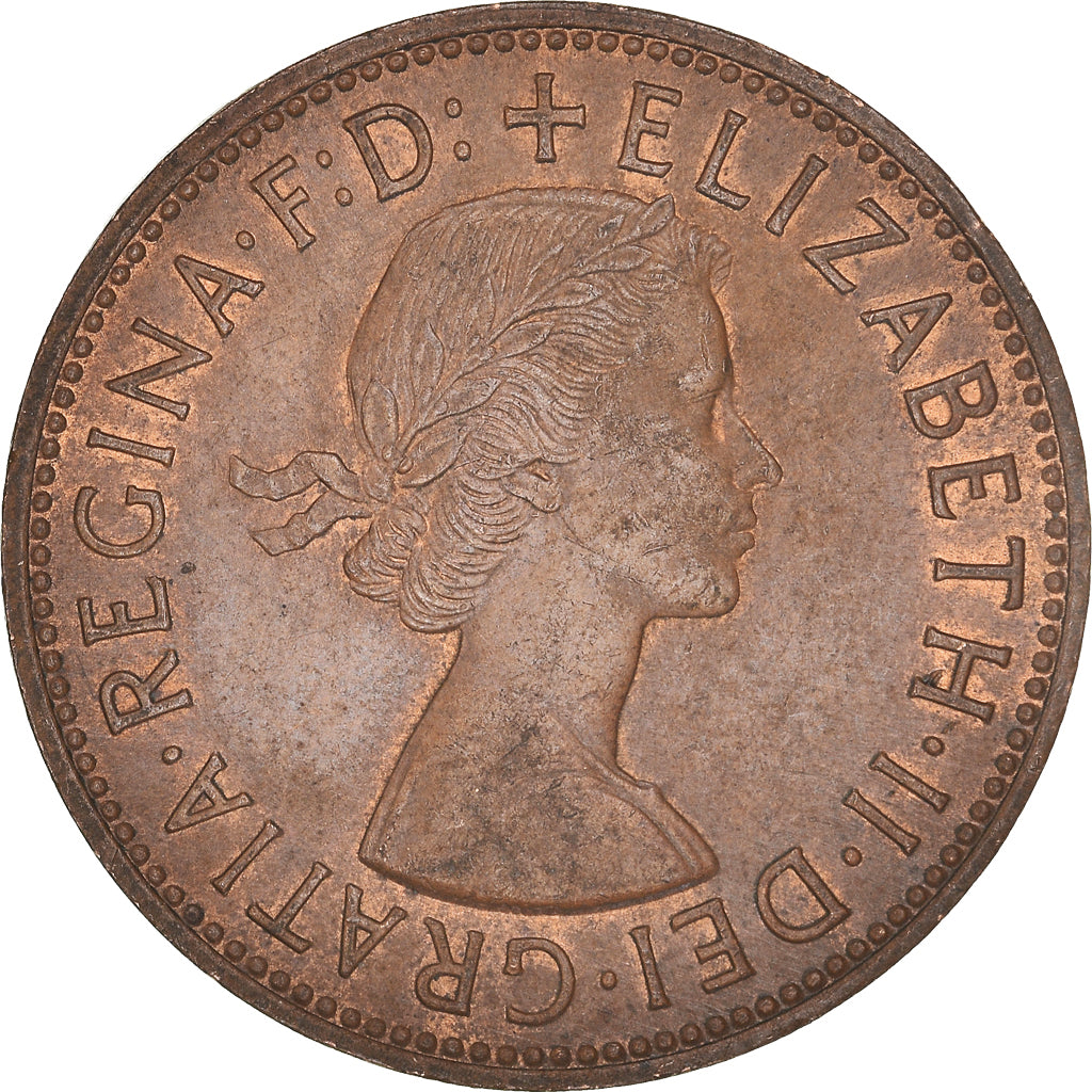 Coin, Great Britain, Elizabeth II, Penny, 1964, AU(50-53), Bronze, KM:897