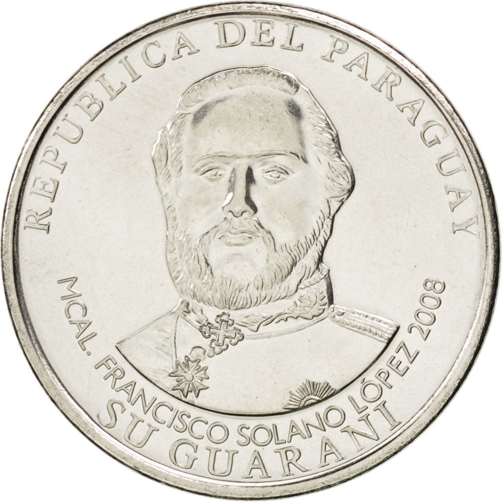 PARAGUAY, MIL (1000) Guaranies, 2008, Kremnica, KM #198, MS(63), Nickel-Steel,..