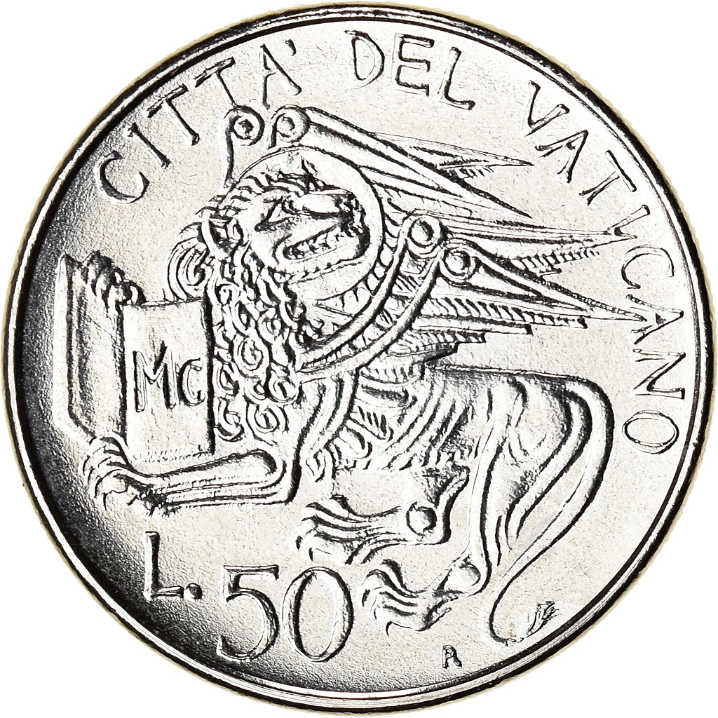 Moneta, PAŃSTWO WATYKAŃSKIE, John Paul II, 50 Lire, 1985, AU(55-58), Stal