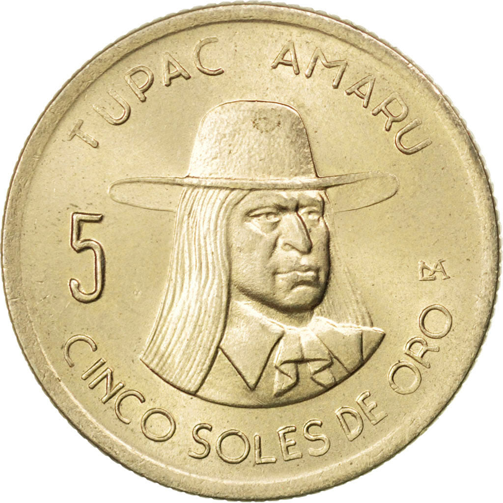 Perù, 5 Soles, 1975, SPL, Rame-nichel, KM:267