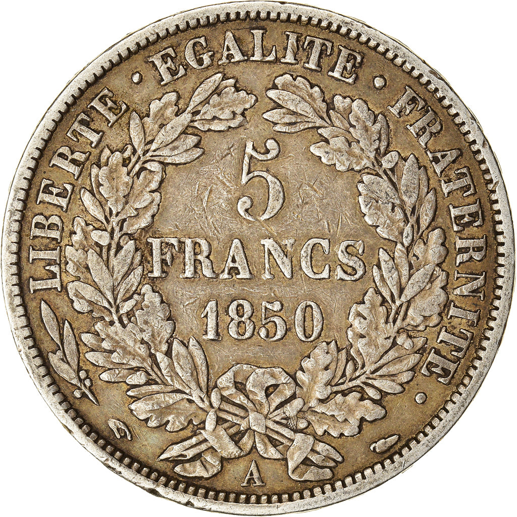 Coin, France, Cérès, 5 Francs, 1850, Paris, EF(40-45), Silver, KM:761.1
