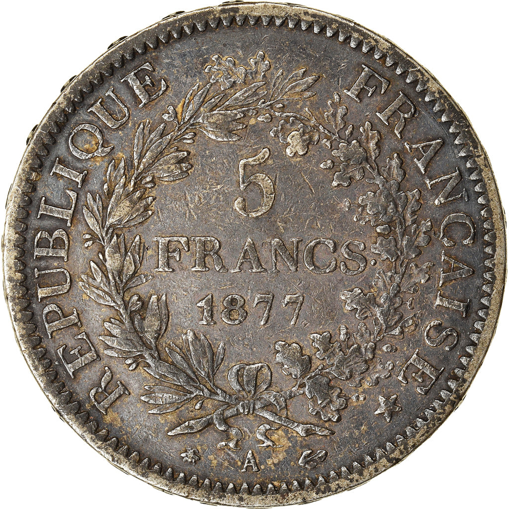 Monnaie, France, Hercule, 5 Francs, 1877, Paris, TTB+, Argent, Gadoury:745a