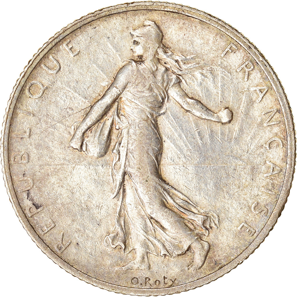 Moeda, França, Semeuse, 2 Francs, 1909, Paris, AU(50-53), Prata, KM:845.1