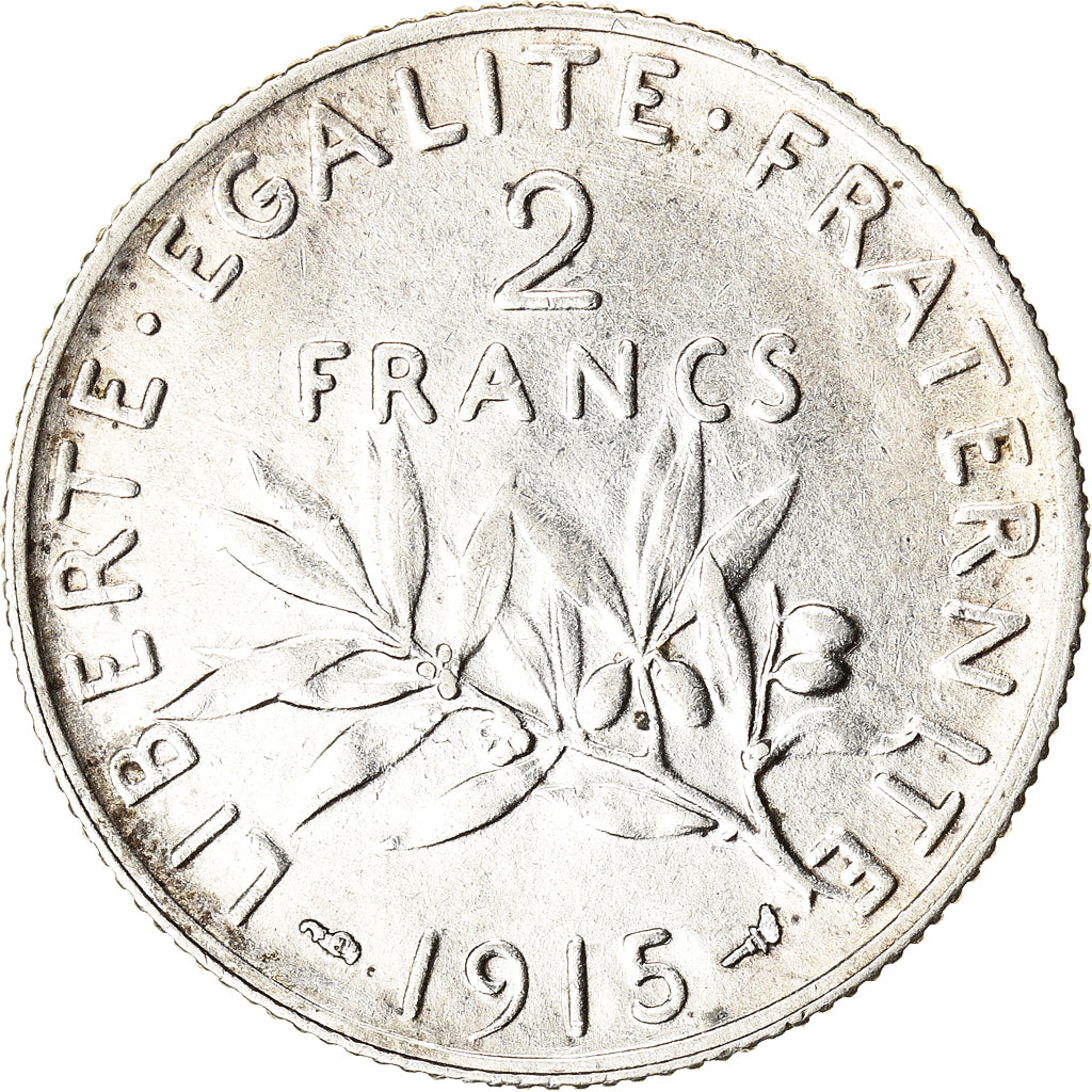 Coin, France, Semeuse, 2 Francs, 1915, Paris, AU(55-58), Silver, KM:845.1