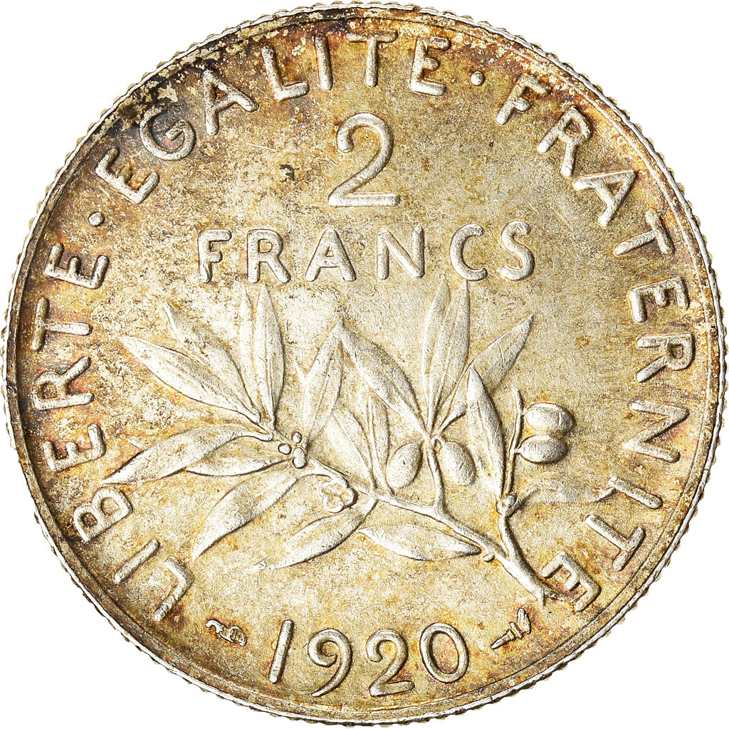 Coin, France, Semeuse, 2 Francs, 1920, Paris, AU(50-53), Silver, KM:845.1
