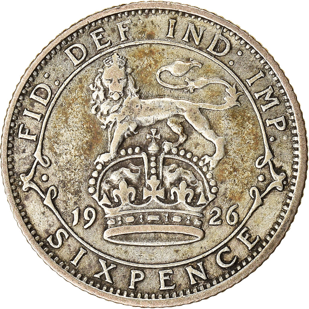 Coin, Great Britain, George V, 6 Pence, 1926, EF(40-45), Silver, KM:828