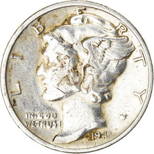 Coin, United States, Mercury Dime, 1941, Philadelphia, AU(50-53), Silver