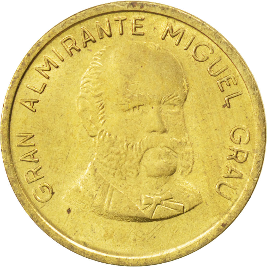 PERU, 5 Centimos, 1985, Lima, KM #292, MS(63), Brass, 17, 2.00