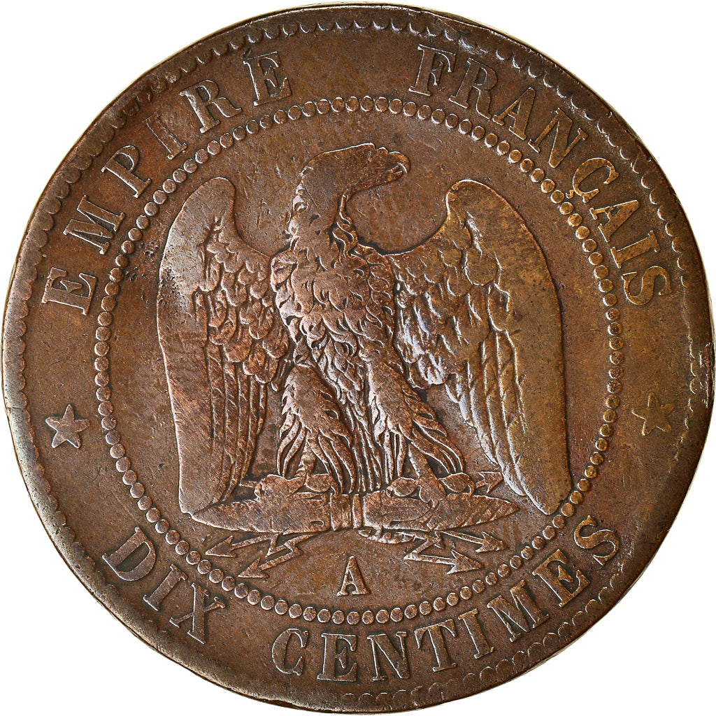 Münze, Frankreich, Napoleon III, 10 Centimes, 1863, Paris, S, Bronze, KM:798.1