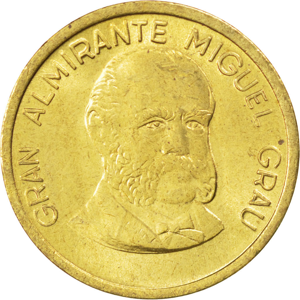 PERU, 20 Centimos, 1987, Lima, KM #294, MS(63), Brass, 21, 3.95