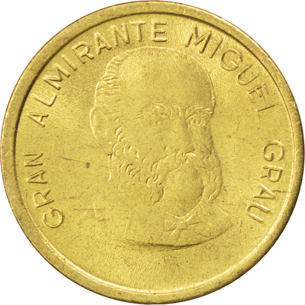 PERU, 50 Centimos, 1987, Lima, KM #295, MS(63), Brass, 23, 5.30