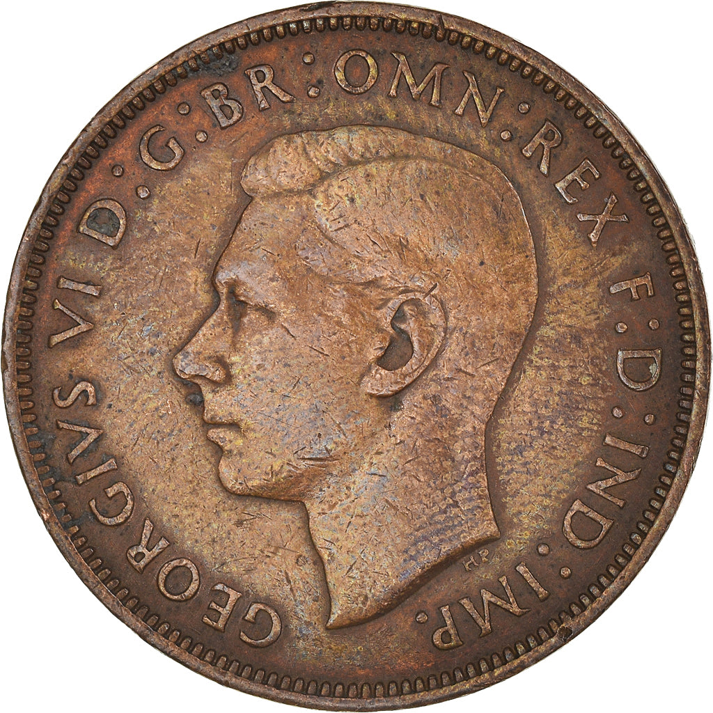 Coin, Great Britain, George VI, Penny, 1945, AU(50-53), Bronze, KM:845