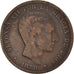 Monnaie, Espagne, Alfonso XII, 10 Centimos, 1878, Madrid, TB, Bronze, KM:675