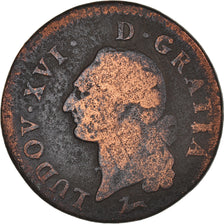 Moneta, Francja, Louis XVI, Sol, 1785, Orléans, F(12-15), Miedź, KM:578.14