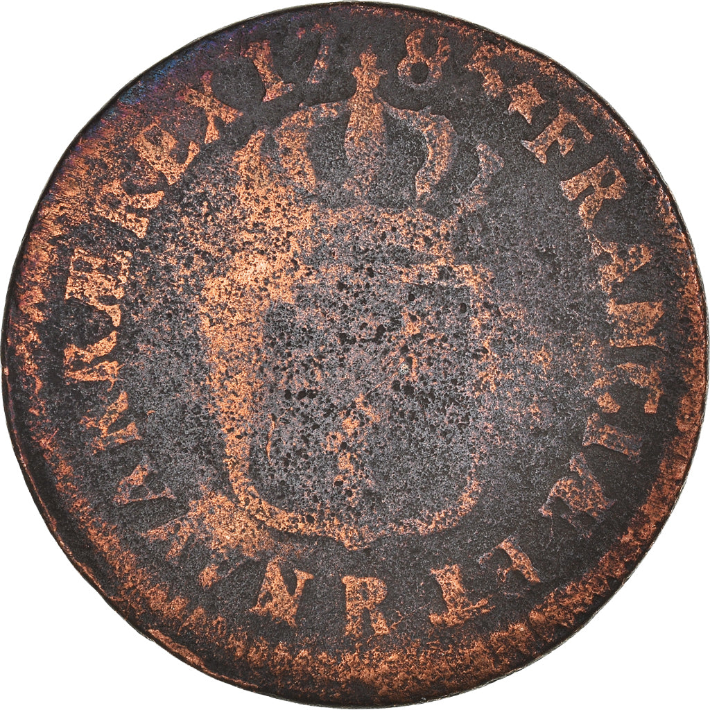 Moneta, Francja, Louis XVI, Sol, 1785, Orléans, F(12-15), Miedź, KM:578.14