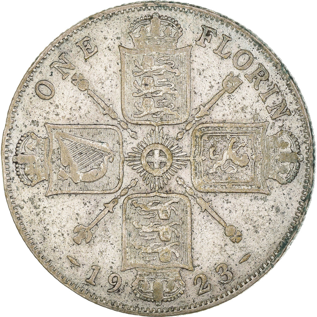 Coin, Great Britain, George V, Florin, Two Shillings, 1923, VF(30-35), Silver