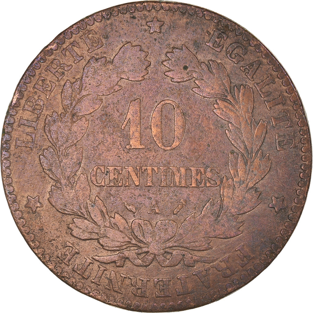 Moneta, Francja, Cérès, 10 Centimes, 1896, Paris, F(12-15), Brązowy