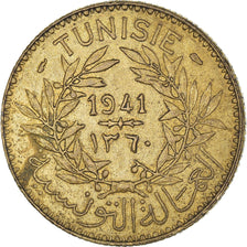 Coin, Tunisia, Anonymous, 2 Francs, 1941/AH1360, Paris, AU(50-53)