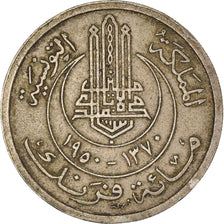 Moneta, Tunisia, Muhammad al-Amin Bey, 100 Francs, 1950, Paris, BB, Rame-nichel