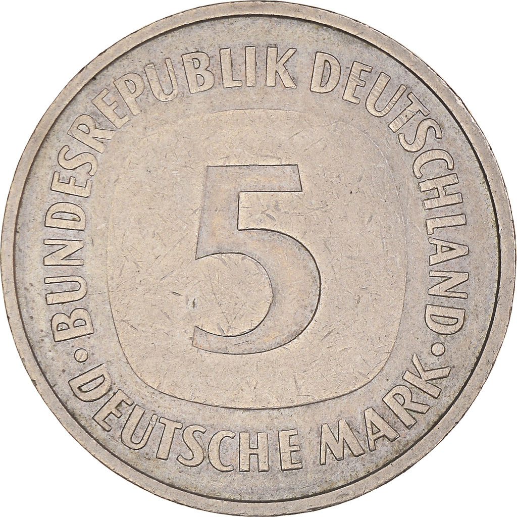 Coin, GERMANY - FEDERAL REPUBLIC, 5 Mark, 1976, Karlsruhe, EF(40-45)