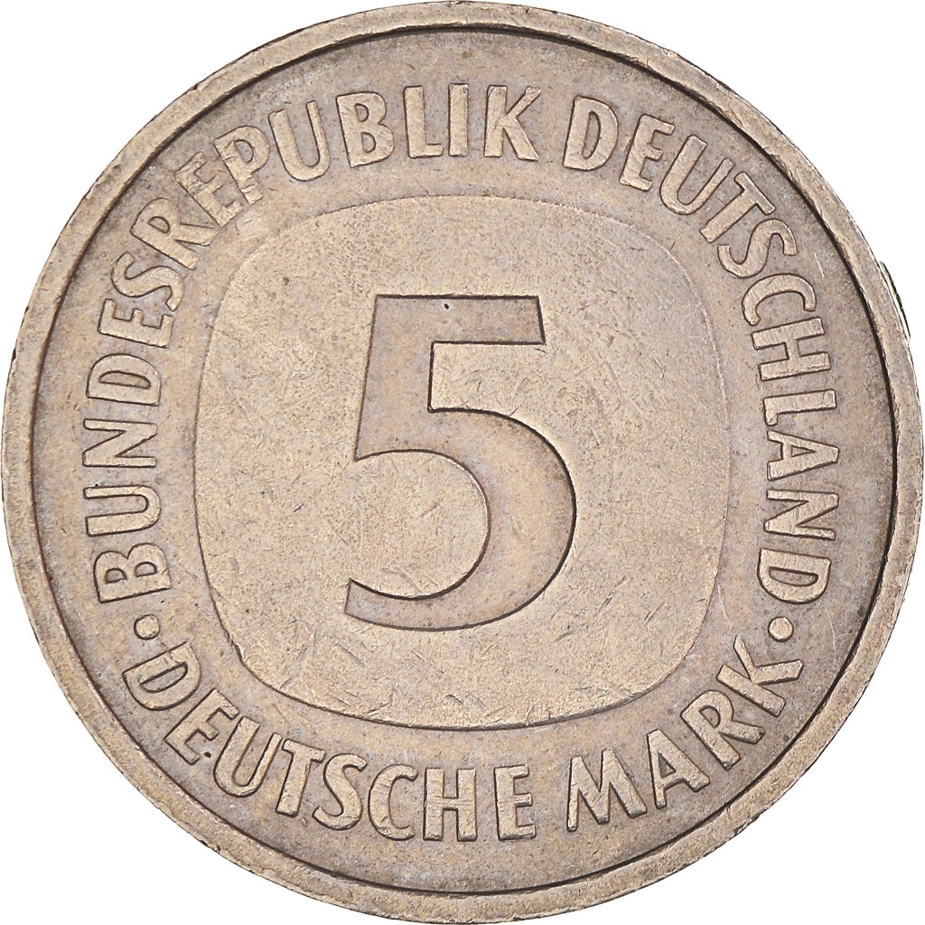 Coin, GERMANY - FEDERAL REPUBLIC, 5 Mark, 1977, Stuttgart, EF(40-45)