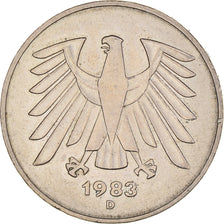 Coin, GERMANY - FEDERAL REPUBLIC, 5 Mark, 1983, Munich, AU(50-53), Copper-Nickel