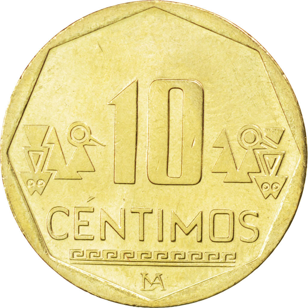 Monnaie, Pérou, 10 Centimos, 2008, SPL, Laiton, KM:305.4