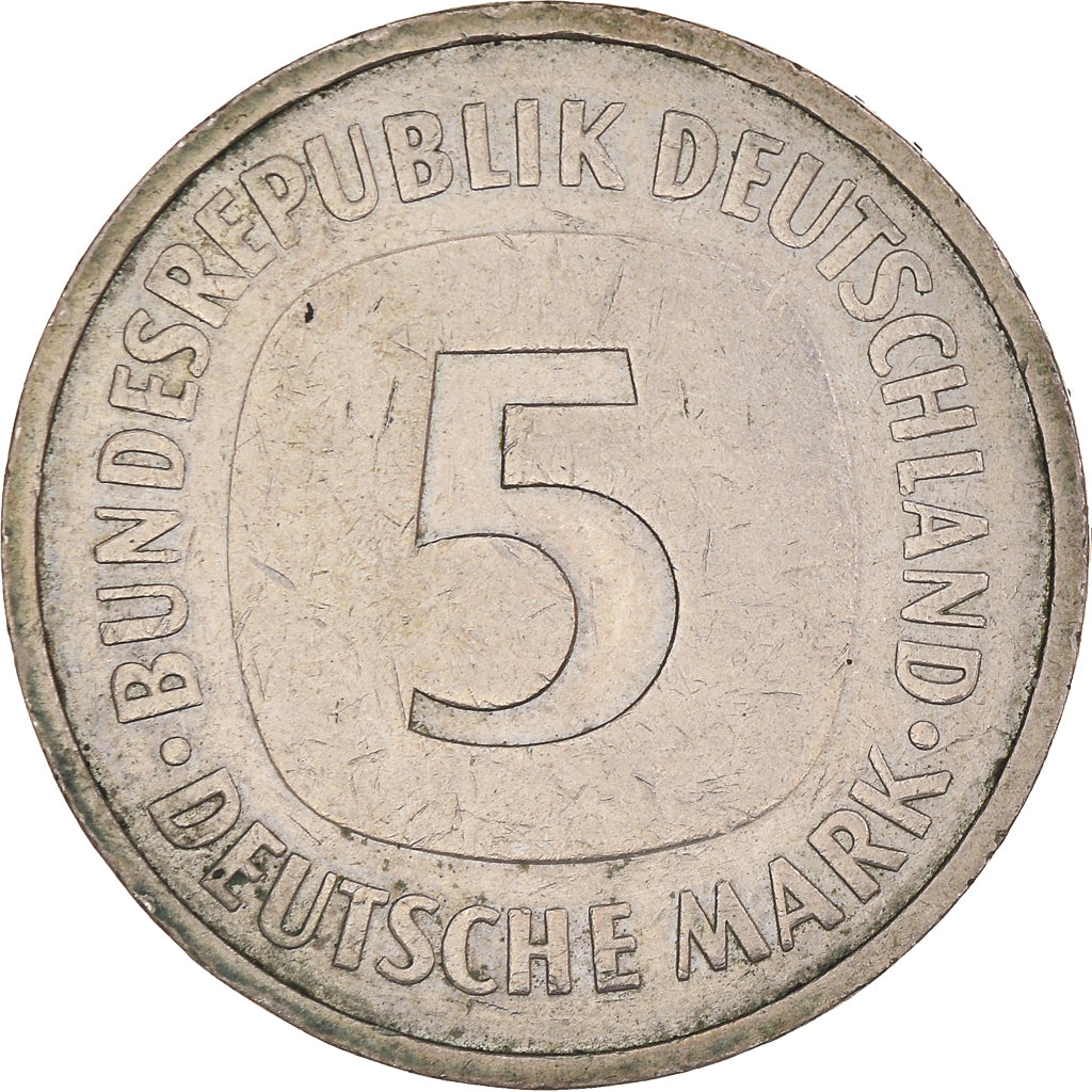 Coin, GERMANY - FEDERAL REPUBLIC, 5 Mark, 1988, Hamburg, EF(40-45)