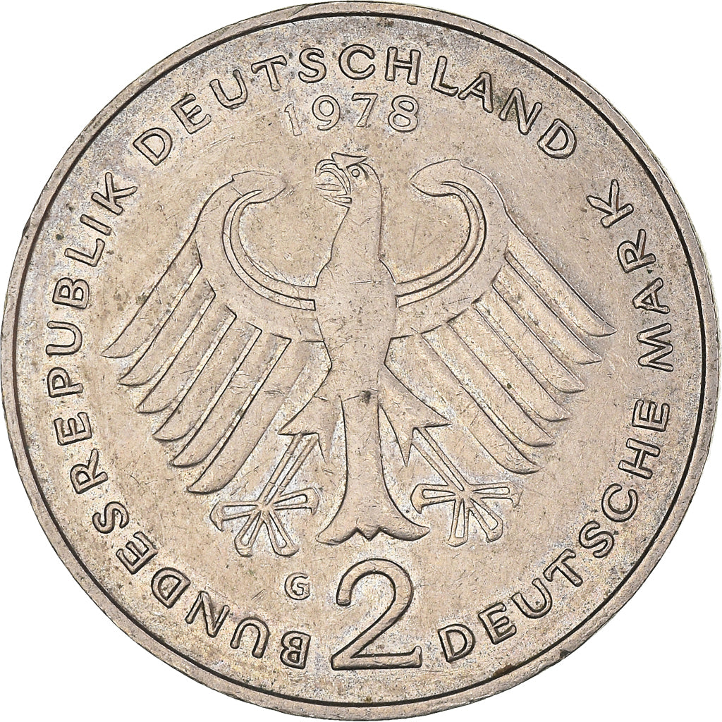 Coin, GERMANY - FEDERAL REPUBLIC, 2 Mark, 1978, Karlsruhe, AU(50-53)