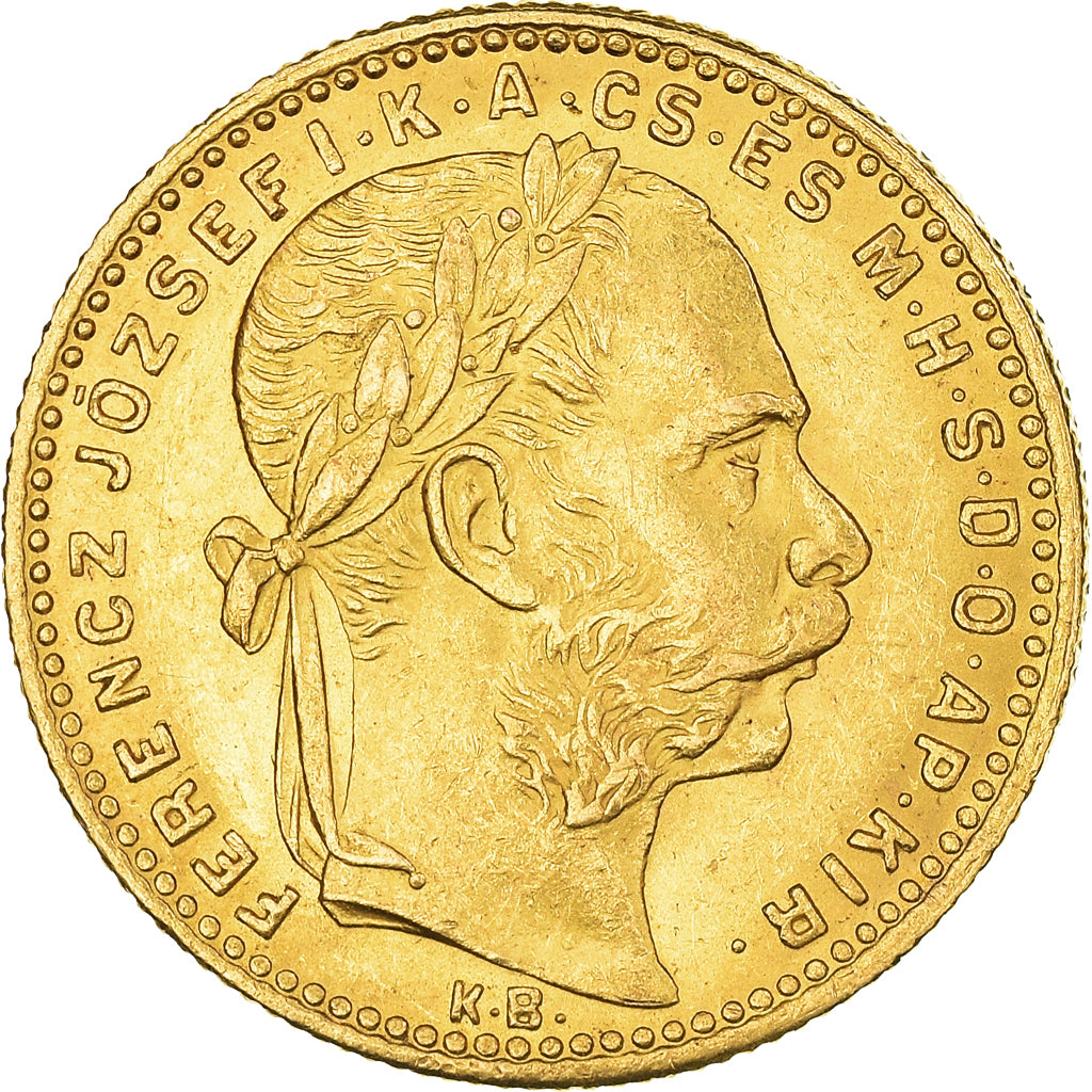 Monnaie, Hongrie, Franz Joseph I, 8 Forint 20 Francs, 1887, Kormoczbanya, SUP