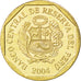 PERU, 20 Centimos, 2004, Lima, KM #306.4, MS(63), Brass, 23, 4.36