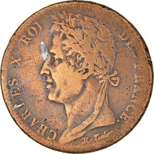 Coin, FRENCH COLONIES, Charles X, 10 Centimes, 1828, Paris, VF(20-25), Bronze