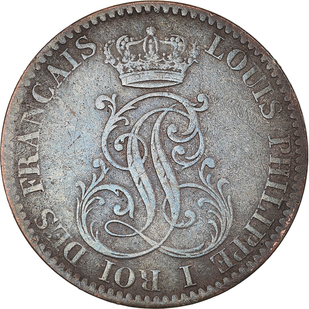 Coin, FRENCH GUIANA, Louis - Philippe, 10 Centimes, 1846, Paris, VF(30-35)