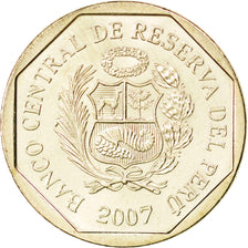 Coin, Peru, 50 Centimos, 2007, MS(63), Copper-Nickel-Zinc, KM:307.4
