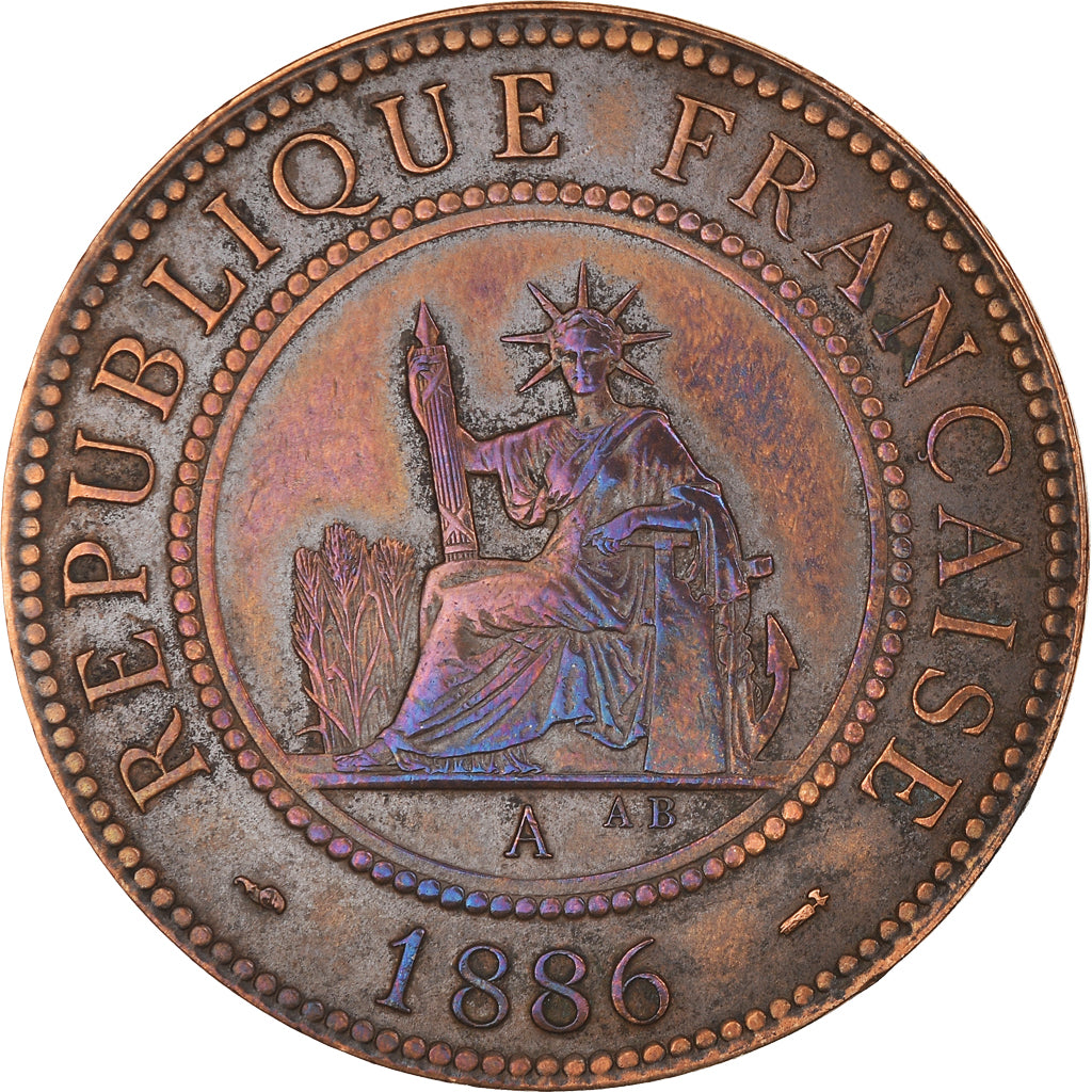Monnaie, Indochine française, Cent, 1886, Paris, TTB+, Bronze, KM:1