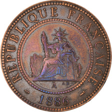 Monnaie, Indochine française, Cent, 1886, Paris, TTB+, Bronze, KM:1