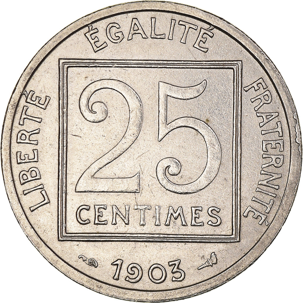 Monnaie, France, Patey, 25 Centimes, 1903, Paris, SUP, Nickel, Gadoury:362
