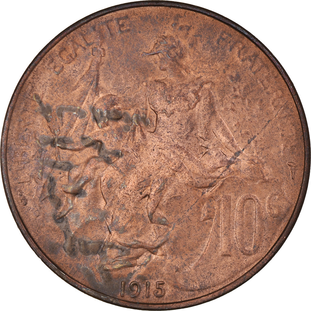 Coin, France, Dupuis, 10 Centimes, 1915, Paris, AU(55-58), Bronze, KM:843