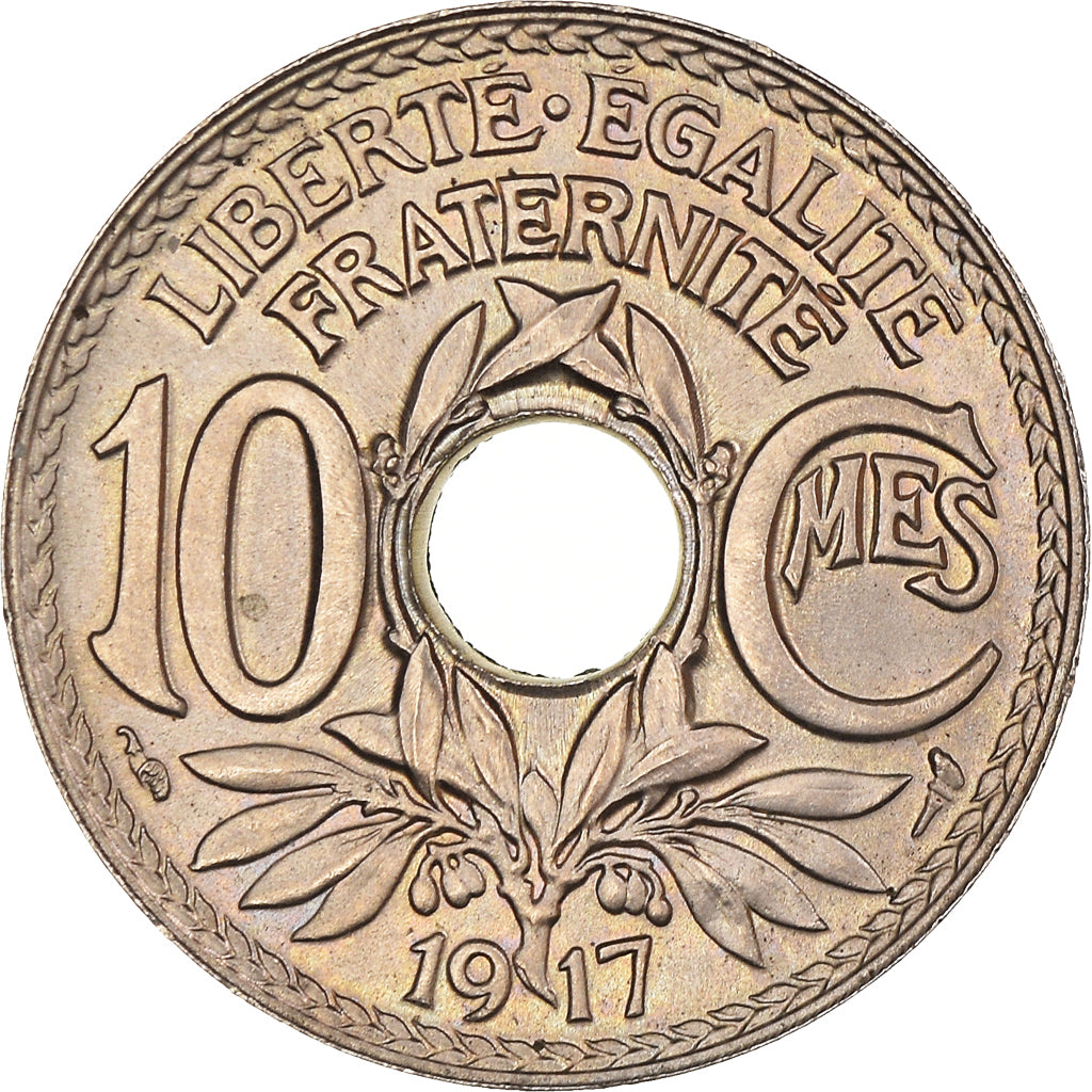 Coin, France, Lindauer, 10 Centimes, 1917, AU(50-53), Copper-nickel, KM:866a