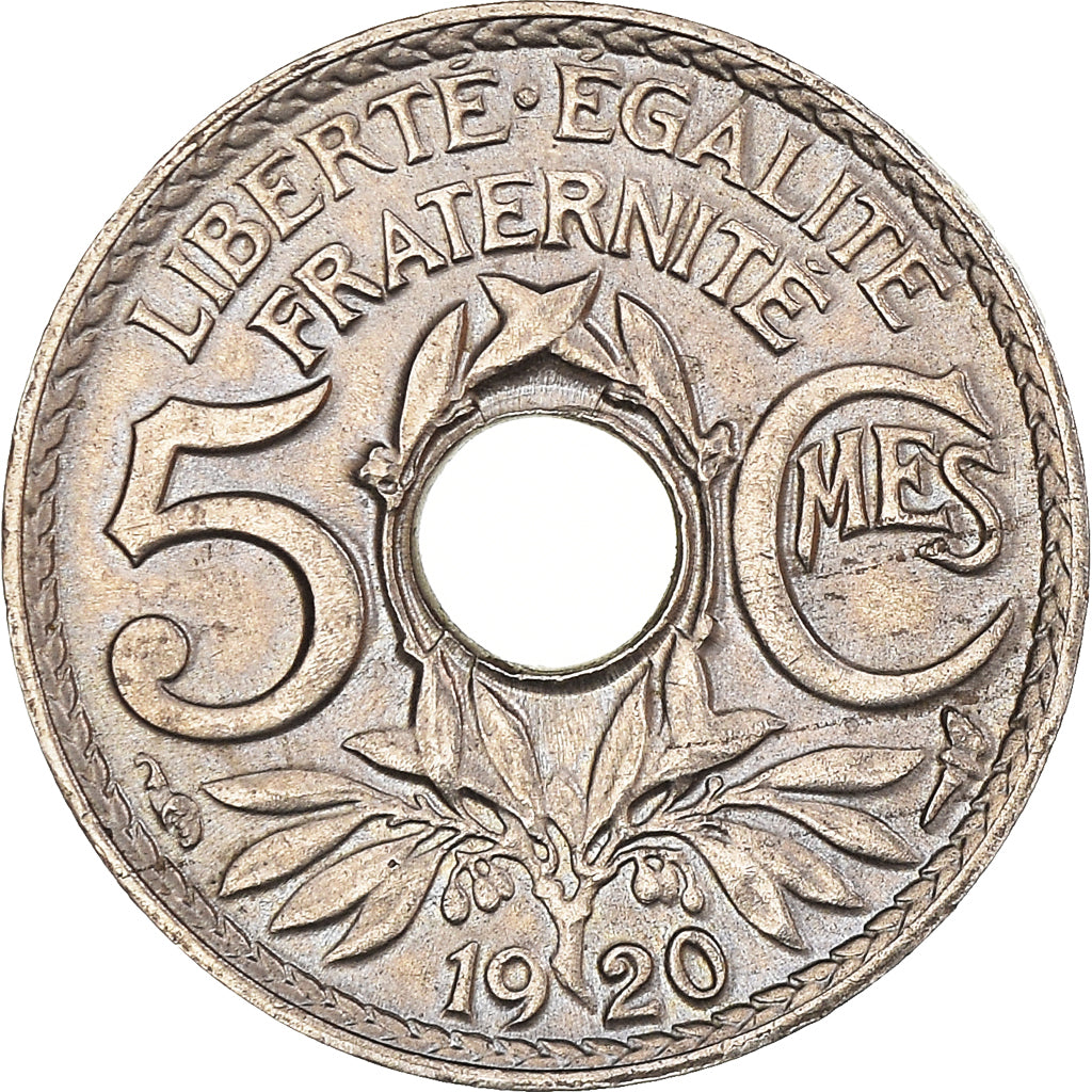 Coin, France, Lindauer, 5 Centimes, 1920, EF(40-45), Copper-nickel, KM:875