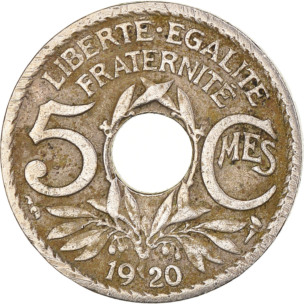 Moeda, França, Lindauer, 5 Centimes, 1920, EF(40-45), Cobre-níquel, KM:865