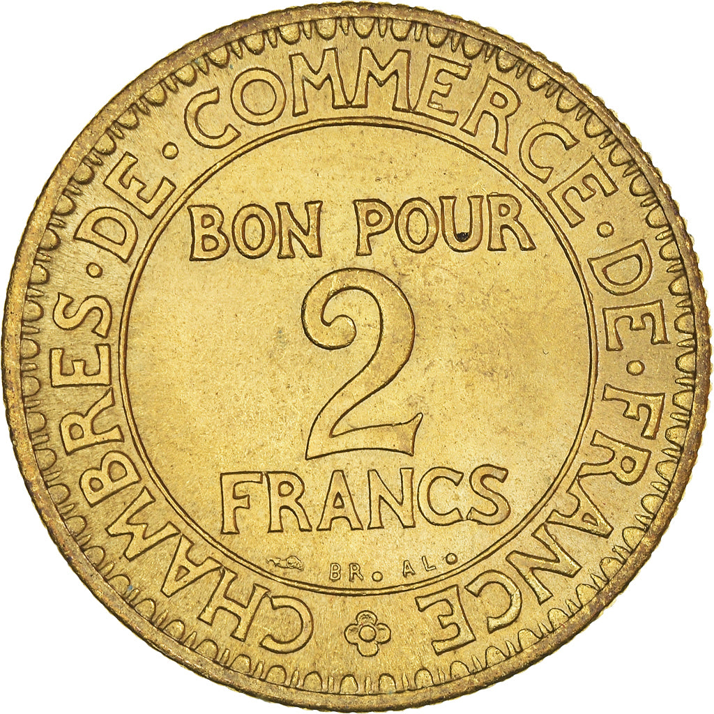 Coin, France, Chambre de commerce, 2 Francs, 1921, Paris, MS(60-62)